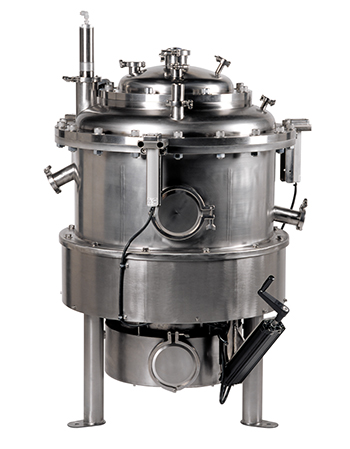 SWECO PharmASep 800mm (PH30) Filter/Dryer allows batch processing of up to 15 kg of solids as well as continuous processing.